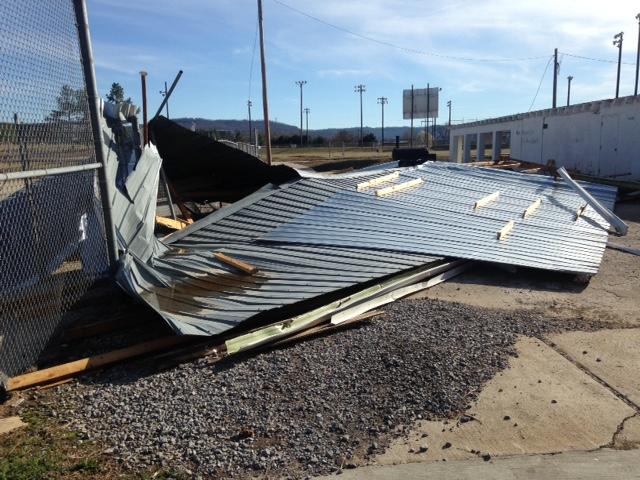 metal roofing on ground